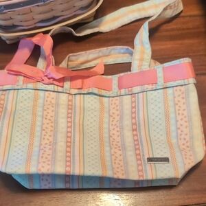 Vera Bradley Pink and Cream Striped Tote